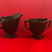 Vtg Mayfair Ebony Fostoria Creamer & Sugar Set