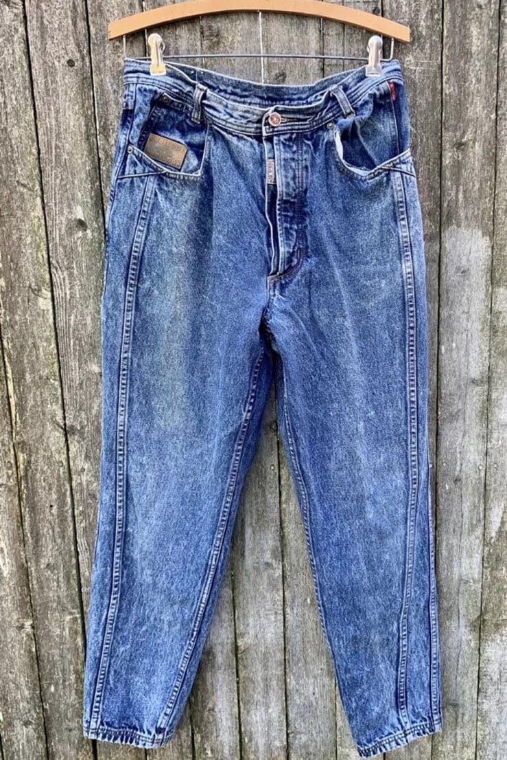 Rare Vintage Bugle Boy Acid Wash Denim Jeans 34