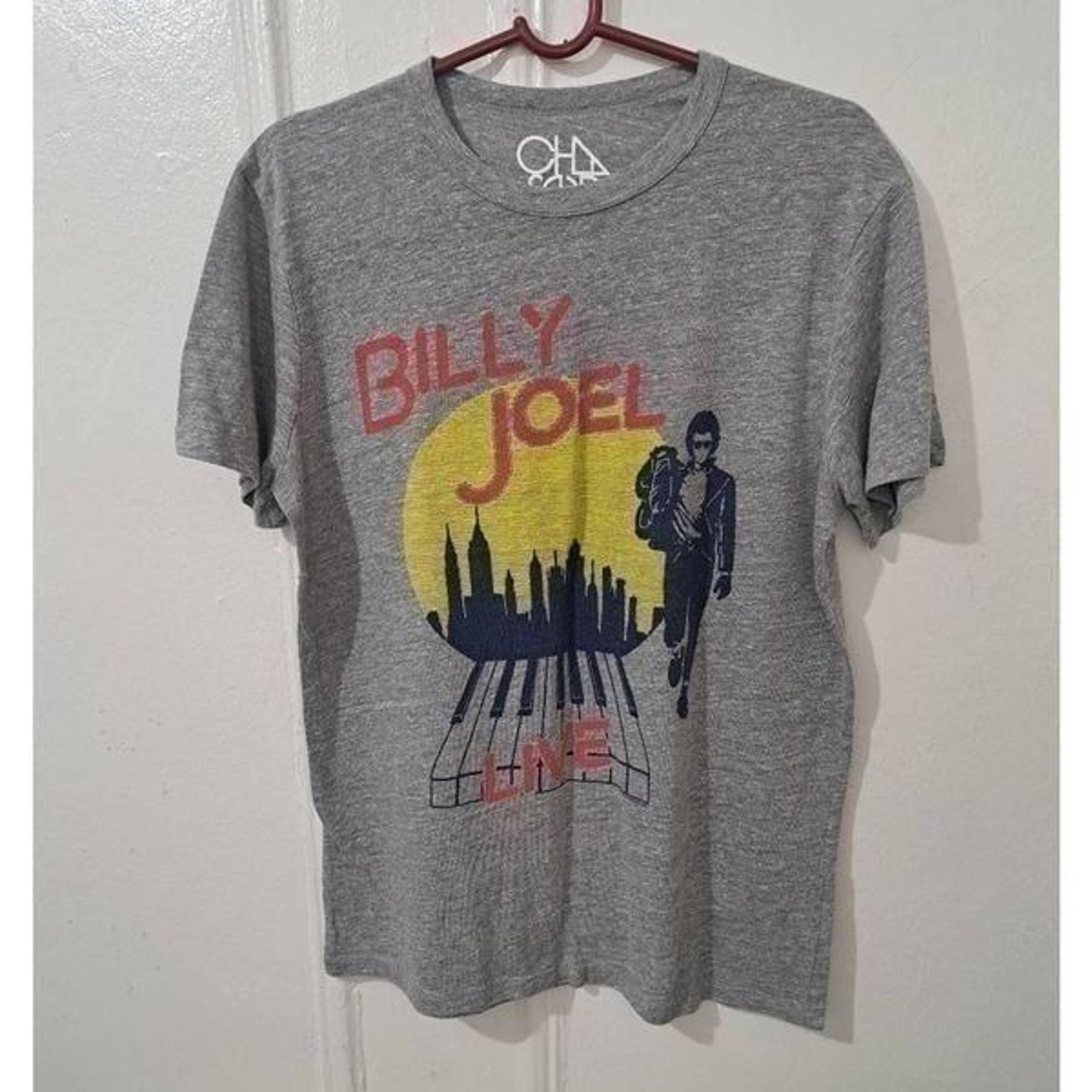 Chaser womens large BILLY JOEL tshirt streaky gray shortsleeve crewneck