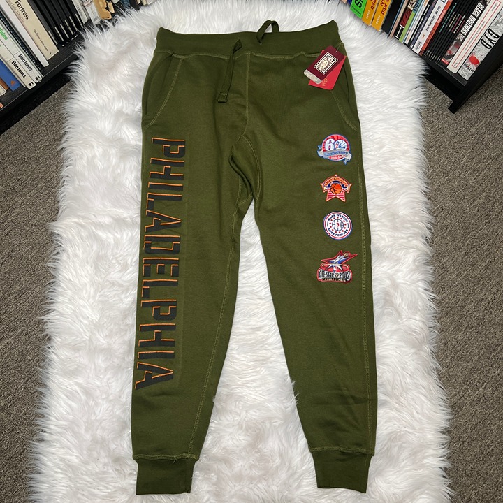 MITCHELL AND NESS SWEATPANTS NBA SCRIPT JOGGERS PHILADELPHIA 76ERS 2XL
