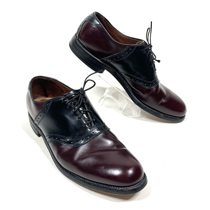 Allen Edmonds Polo Black & Burgundy Leather Oxford Men’s Dress Shoes Sz 11 B
