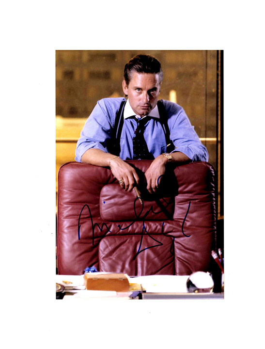 Michael Douglas Signed Autographed Wall Street 10x15 Photo