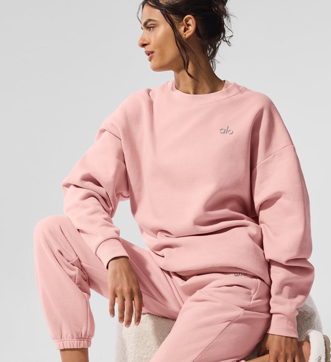 Alo Yoga Accolade Crew Neck Pink Quartz