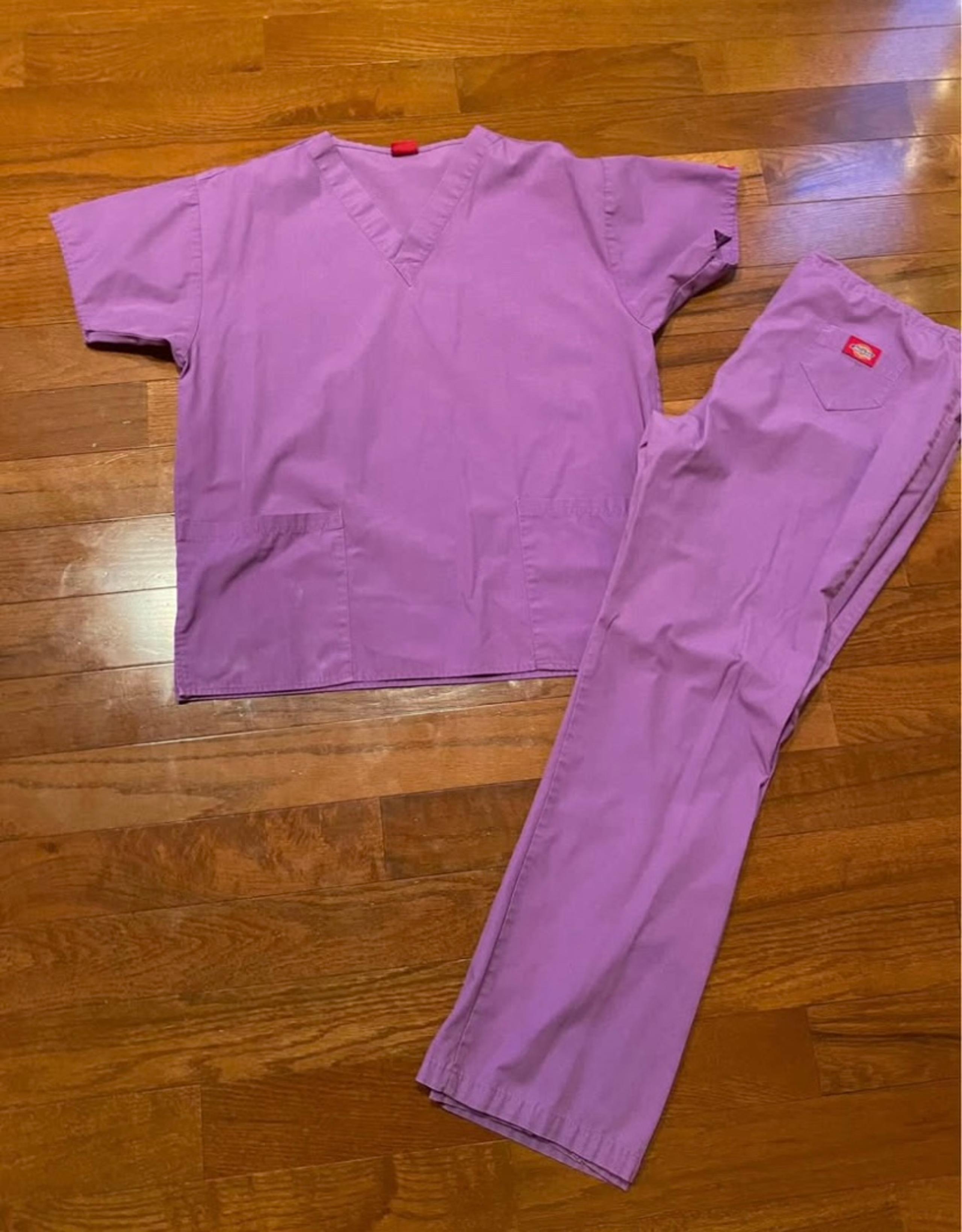 Women’s Dickies Purple Scrub Sets Small Top/Medium Bottom