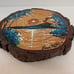 Original Art Painting on Wood Slice La Fortuna Volcano Luis Rojas Costa Rica