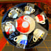 Bitossi Italy Home Set 6 Tazzine Caffe C/P in abstract design circa 2007