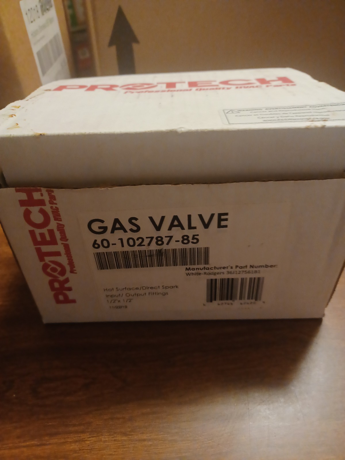 Pro tech gas valve 60-102787-85 never used