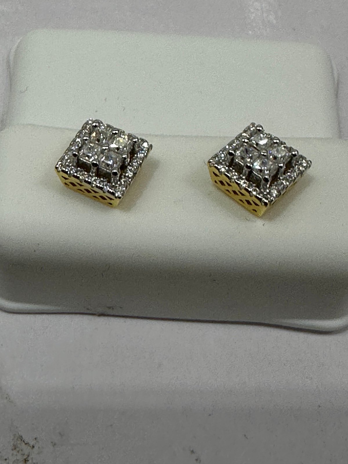 IMITED TIME MEGA SALE! 14K Gold Sterling Silver Earrings Moisanite Passes Diamo