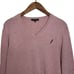 Turtleson Crossover V-Neck Merino Wool Linen Cotton Blend Sweater Orchid Size M
