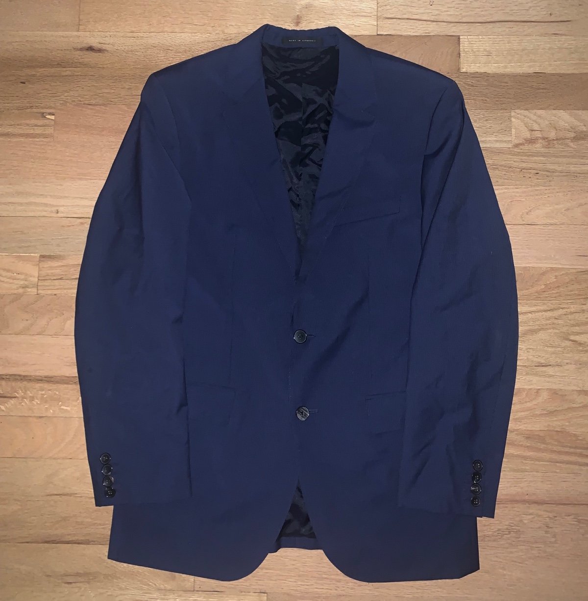 Hugo boss mens two button sport coat jacket Sz 38R Navy Blue Super 100