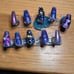 Custom Press On Nails - Purple Heart & Butterflies with pearl and rhinestone
