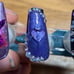 Custom Press On Nails - Purple Heart & Butterflies with pearl and rhinestone