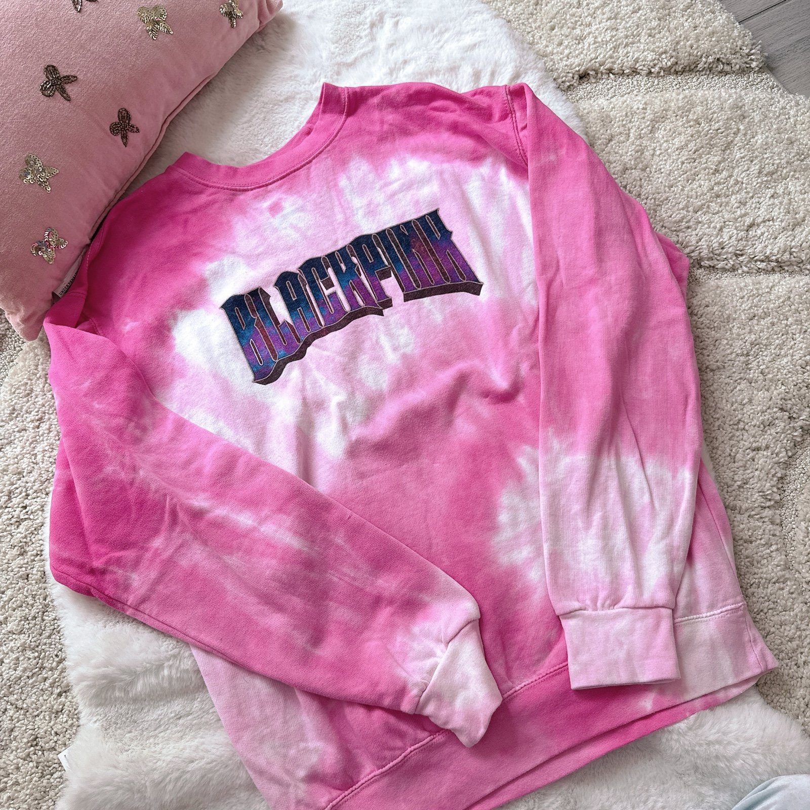 BLACKPINK Tie Dye Pink Sweatshirt M