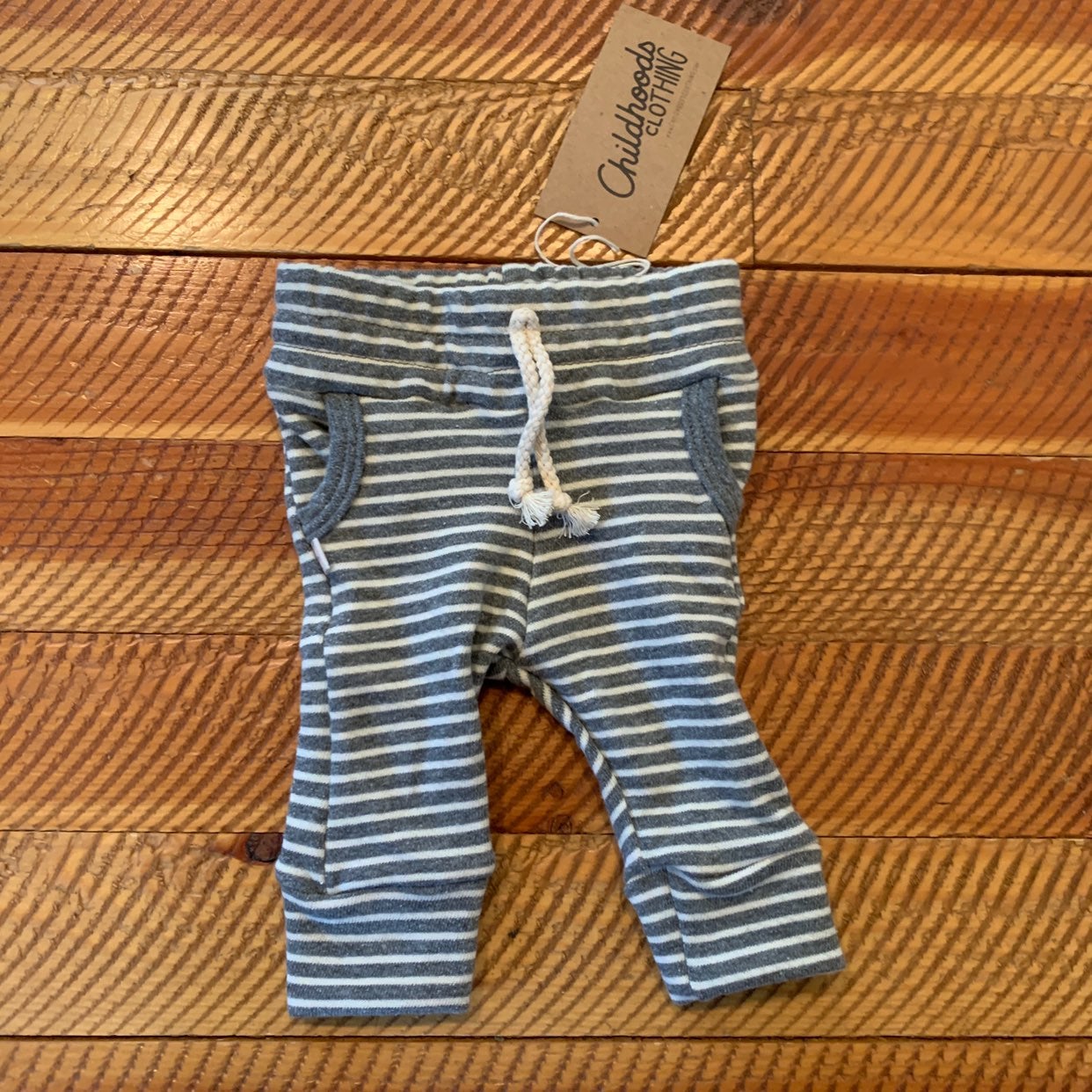 NEW Childhoods Joggers Gray/Natural 0-3