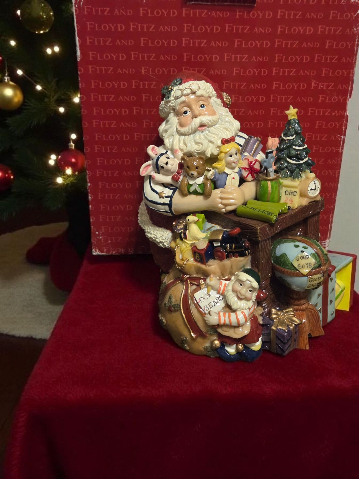 Fitz and Floyd Toyland Santa Musical Figurine in Original Box