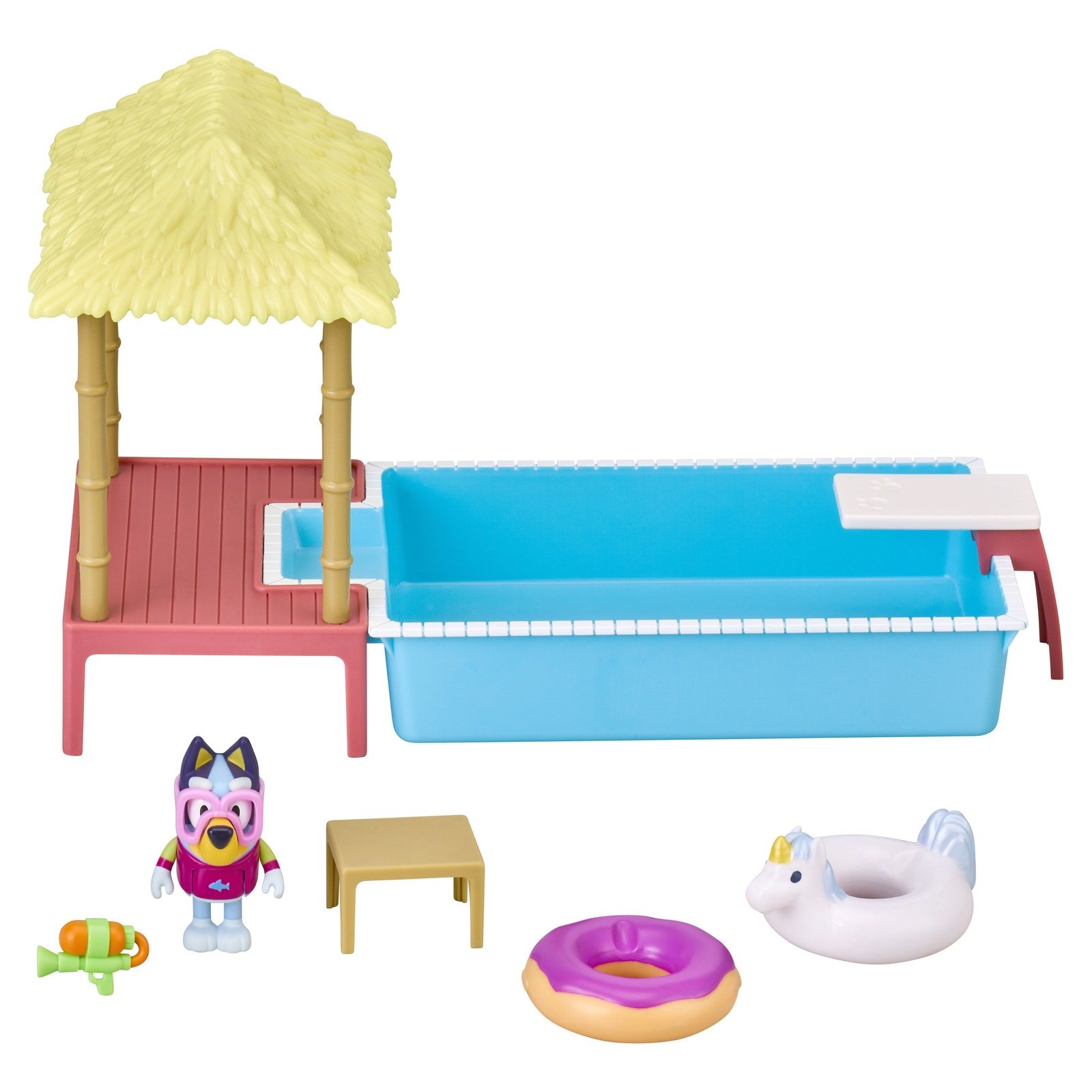 Bluey Pool Playset and Bluey Figure Articulated Accessories Ages 3+ NEW
