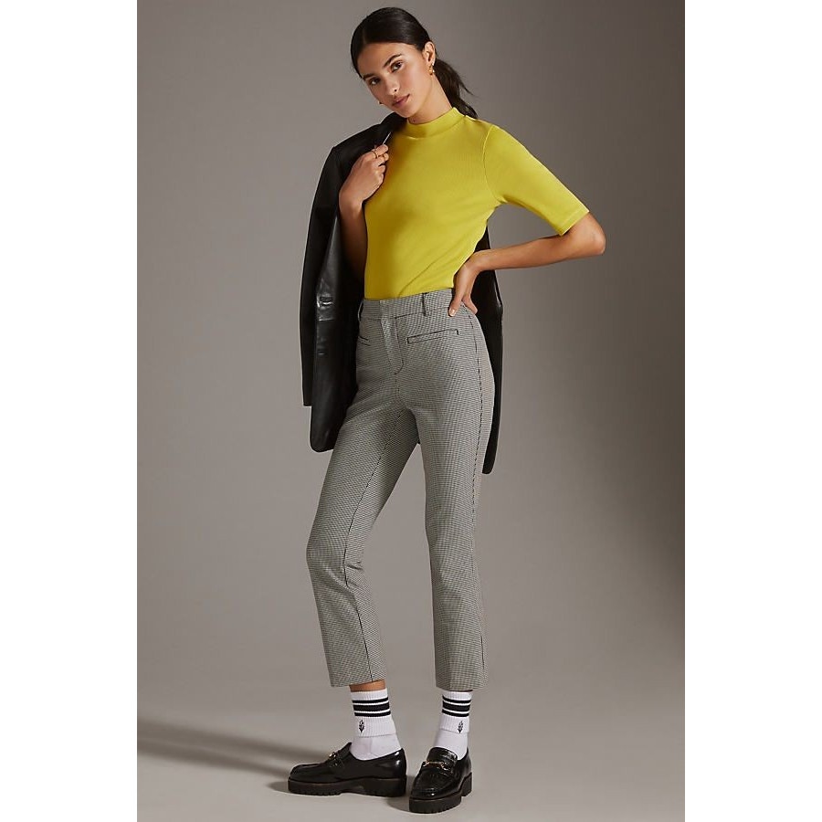 New Anthropologie Maeve The Essential Slim Kick Flare Pants 128 SIZE 6 Gray