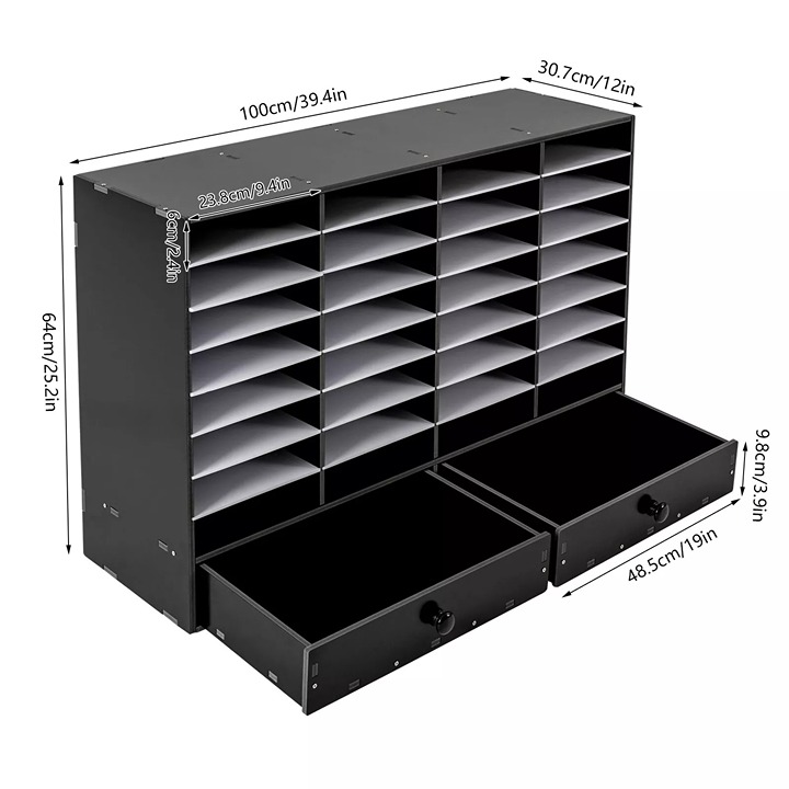 PVC 32 Slots Shelf Organizer Desk Accessories for Folders File Mail Sorter Rack