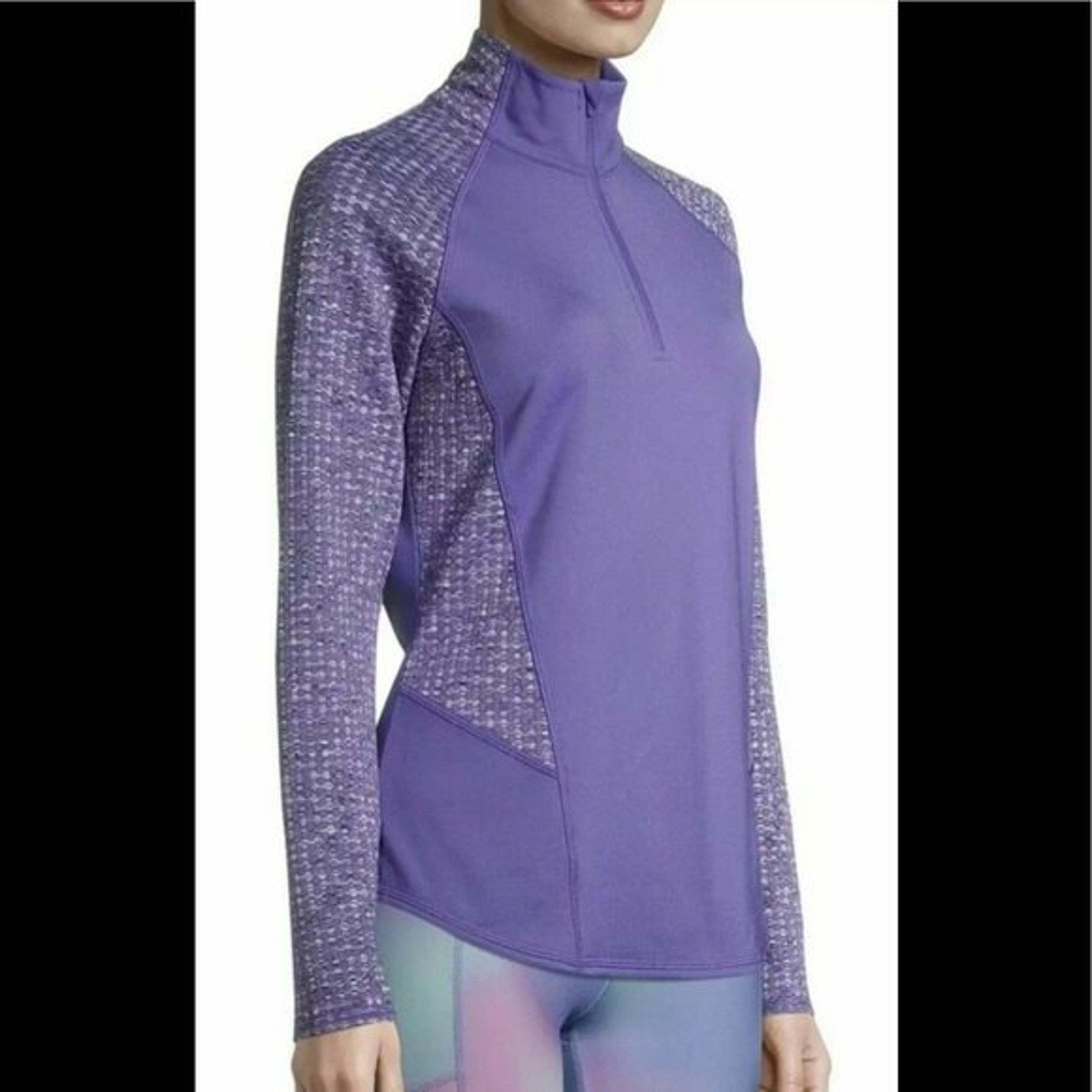 Athletic Works Purple Performance 1/4 Zip Long Sleeve Pullover. Sz L.