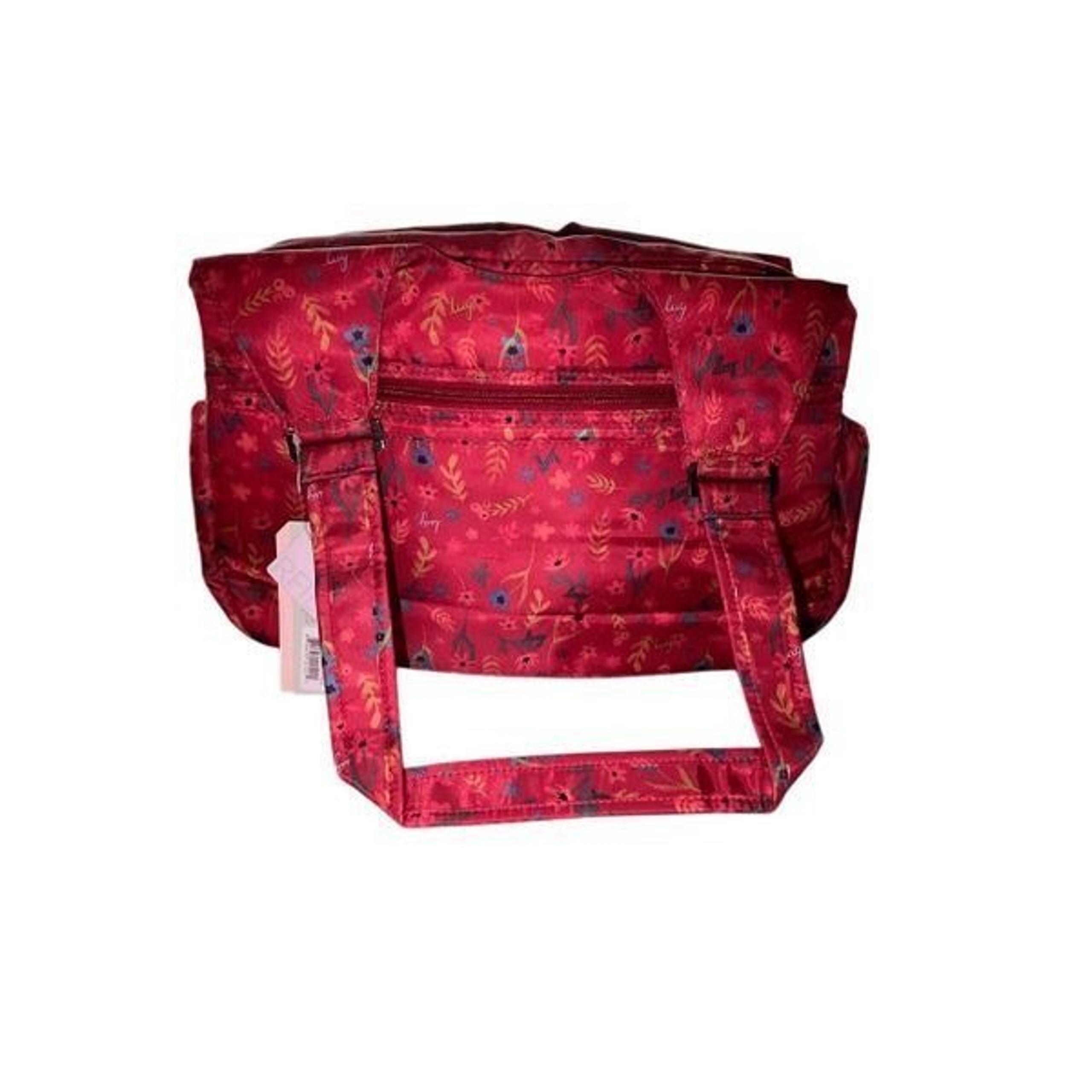Lug Womens Romper Bag Purse Carry On Tote Garden Red Floral Print NWT