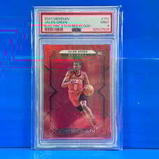 JALEN GREEN 2021 Panini Obsidian Electric Etch Red Flood Rookie RC PSA 9 Mint