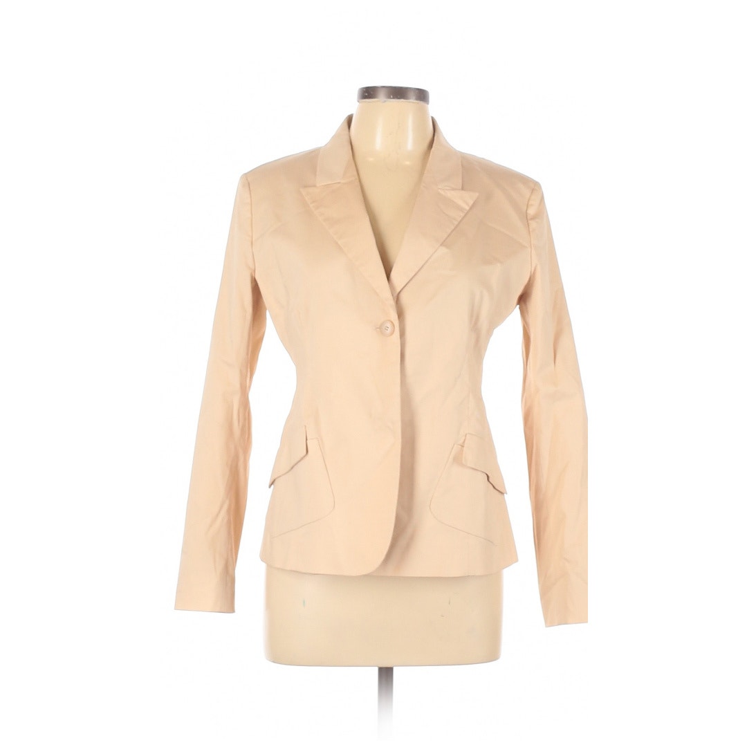 Jil Sander Single Button Flap Pocket Blazer In Sand/Tan NWOT Womens Size US 10