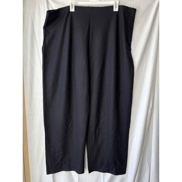 Eileen Fisher Boiled Wool Jersey Straight Pant in Black Womens Size 3X