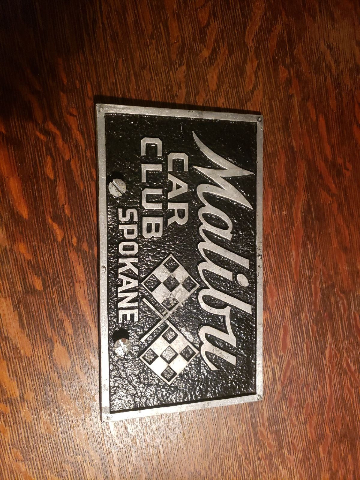 Vintage Malibu Car Club Plaque