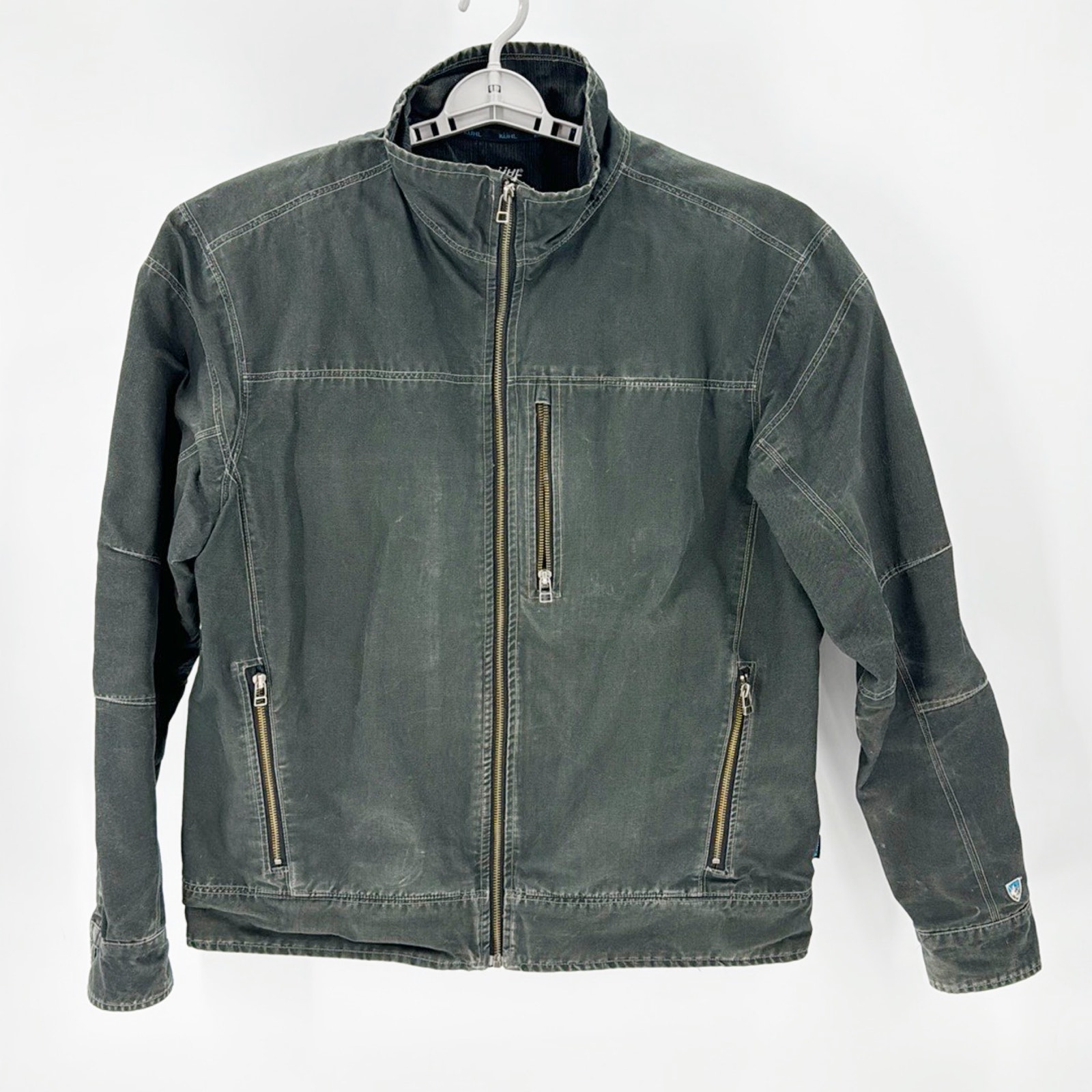 Kuhl Burr Full Zip Cotton Jacket vintage patina dye green men’s sz xl Gorpcore