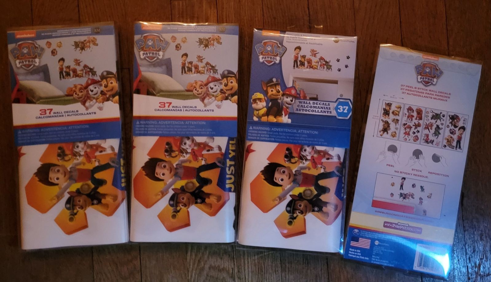 148 Total-4 Boxes PAW PATROL Wall DECALS
