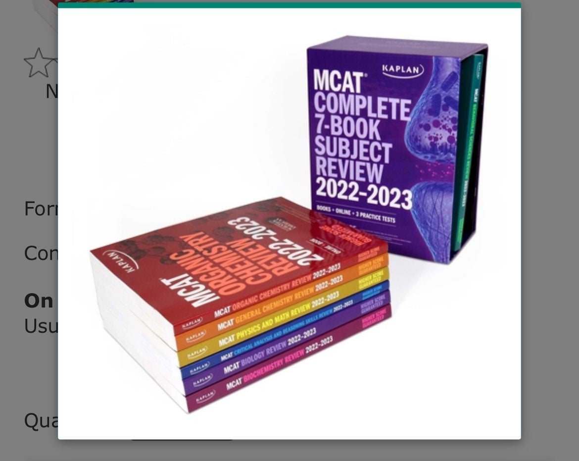Kaplan MCAT complete 7 book review set 2022