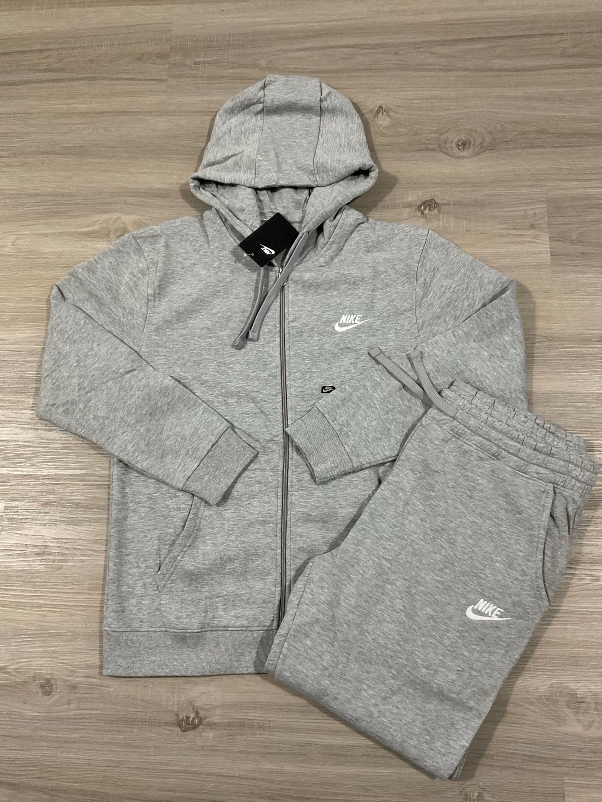 Nike Men’s Cotton Blend Sweatsuit-GREY-SMALL