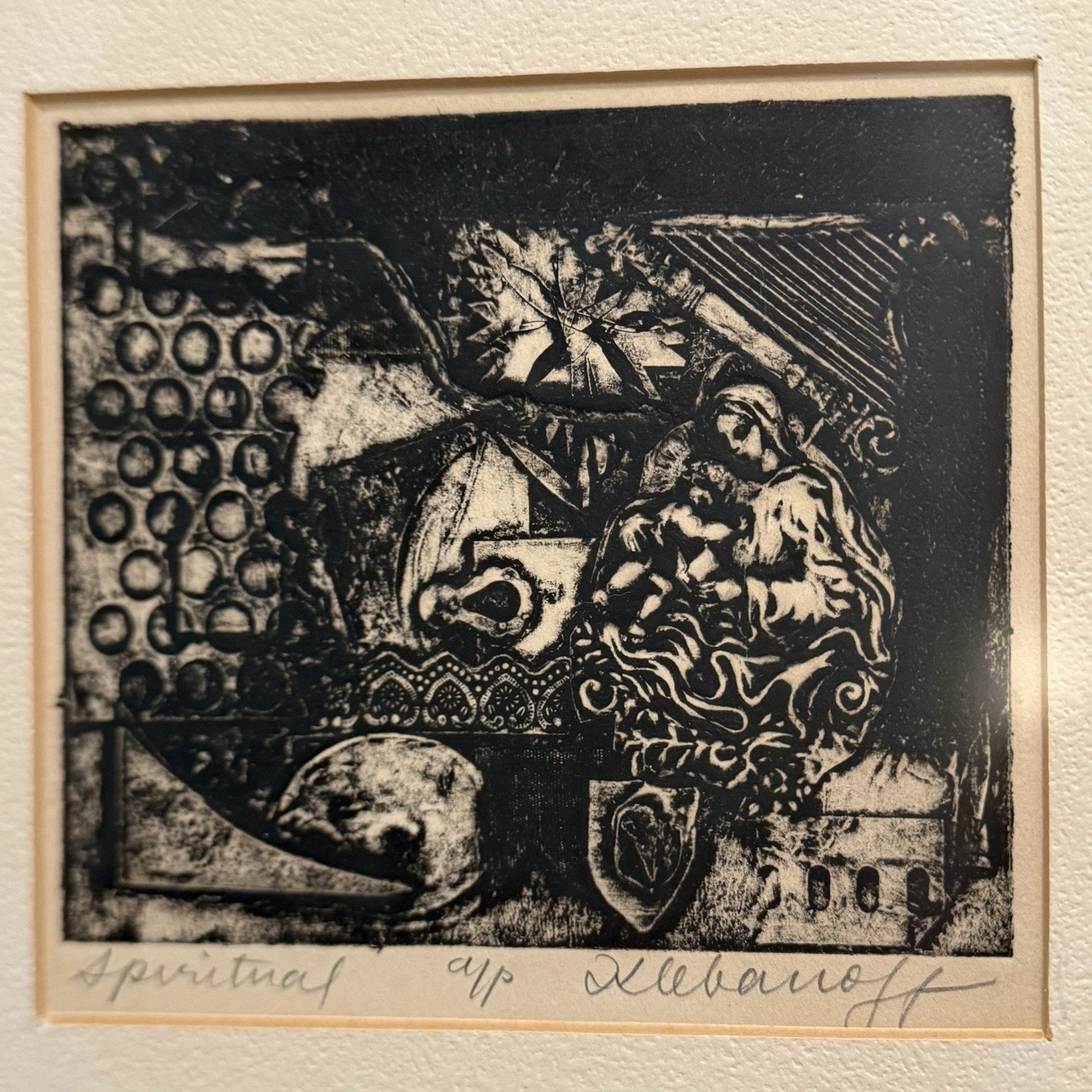 Anita Klebanoff Signed & Titled Spiritual Lithograph Etching Framed AP