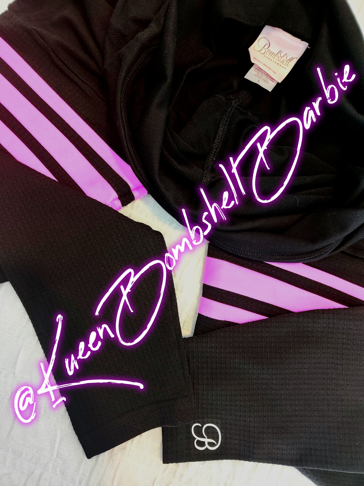Offers Bombshell Sportswear Solid Thigh-High Leggings in Black Neon Pink
