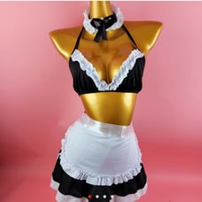 Ruffled Self-Tie Sexy Maid Costume