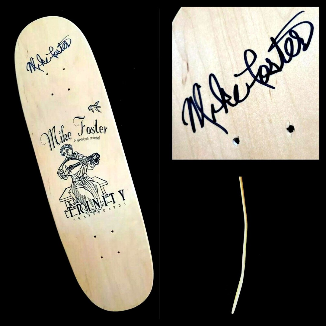 Mike Foster Signed Trinity Freestyle Autograph Skateboard Mini Deck
