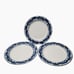 Bombay Dinner Plates, Set of 3, Blue & White Chinoiserie, Asian Garden, Platinum