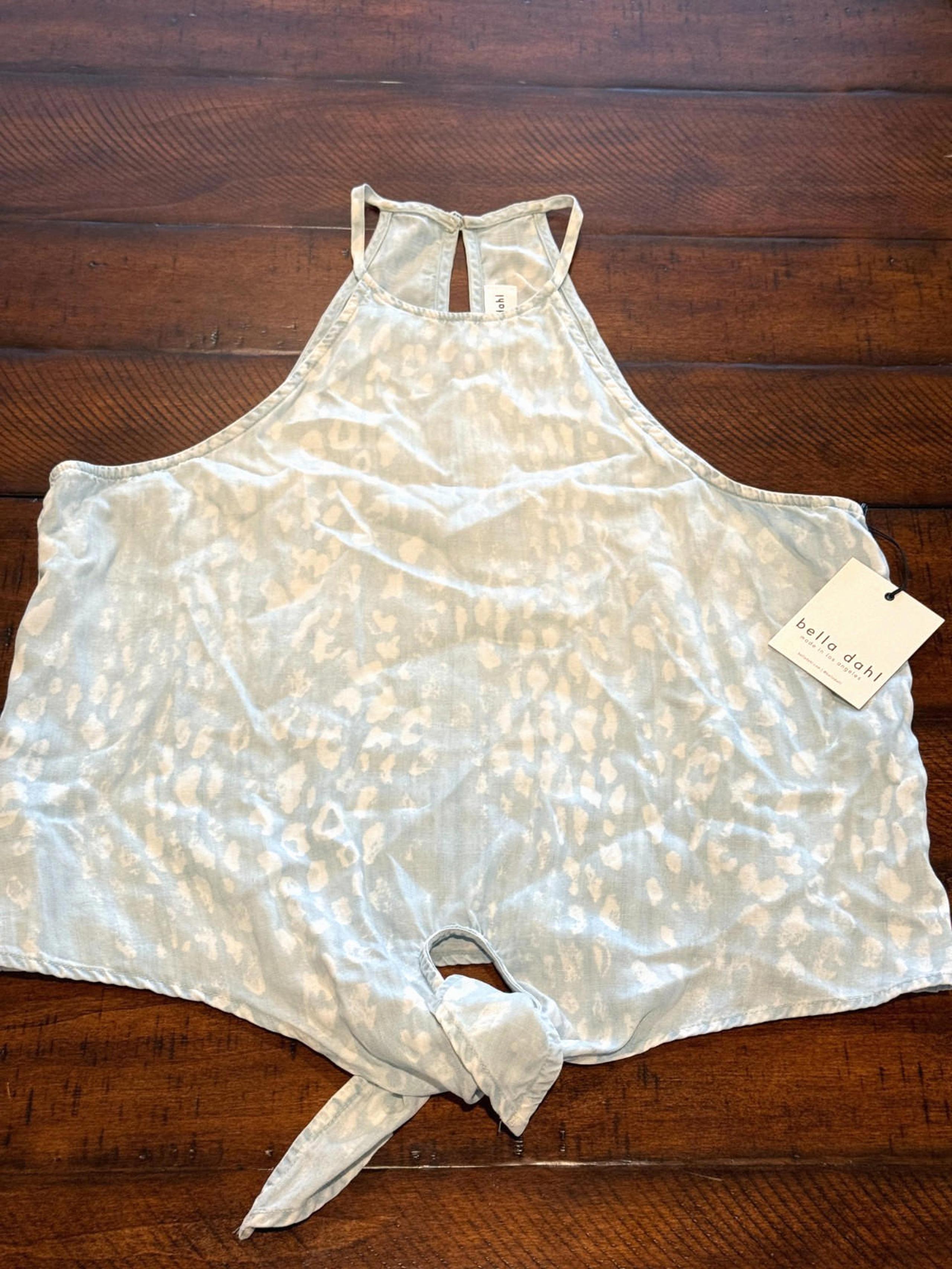 Bella Dahl: Tie Front Top - Animal Print Halter Top - Medium  MSRP $125
