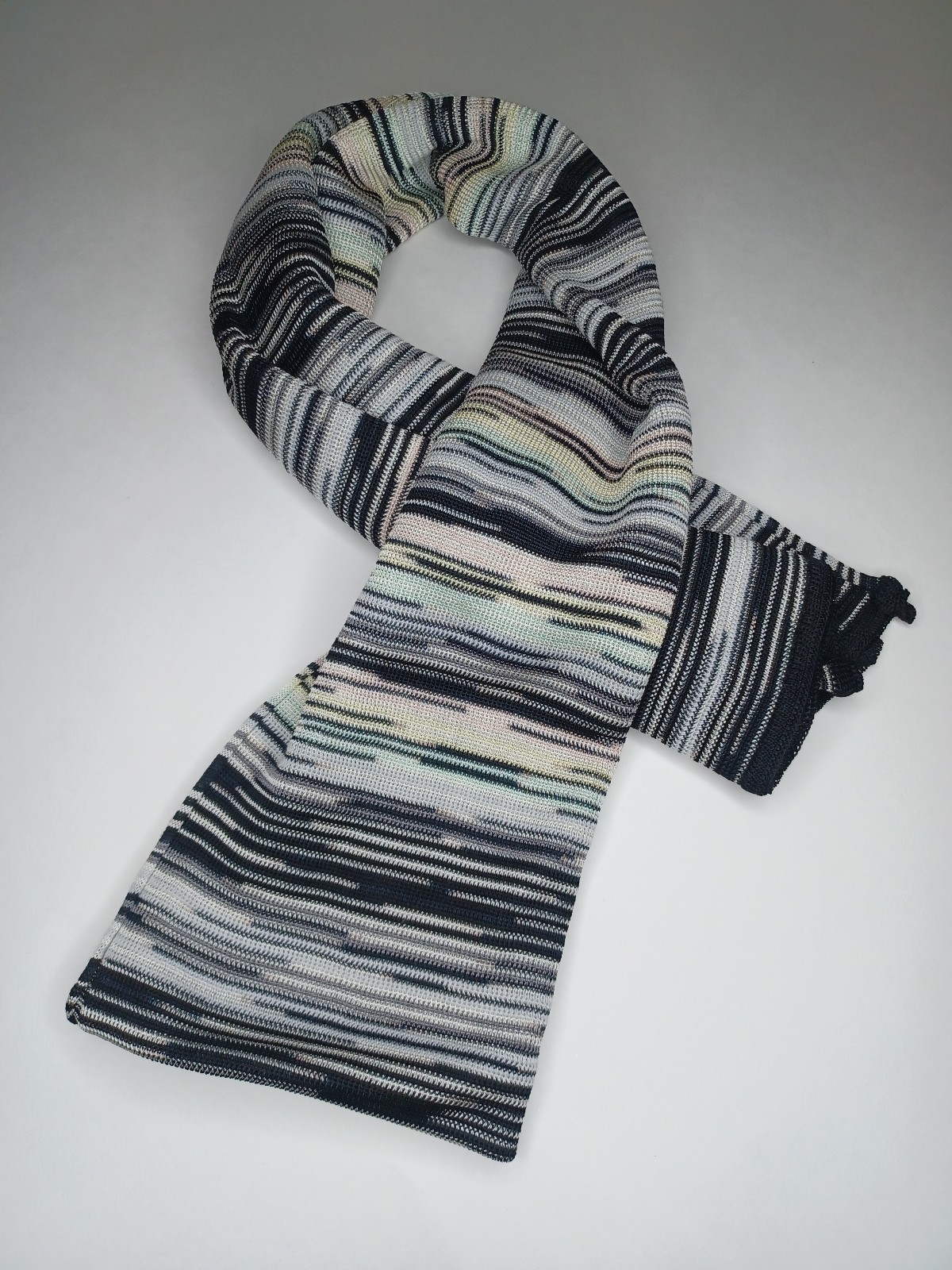NWT Missoni Skinny Stripe Knit Scarf 72 x105
