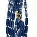 Blue Resin Extra Long Tube Bead Necklace