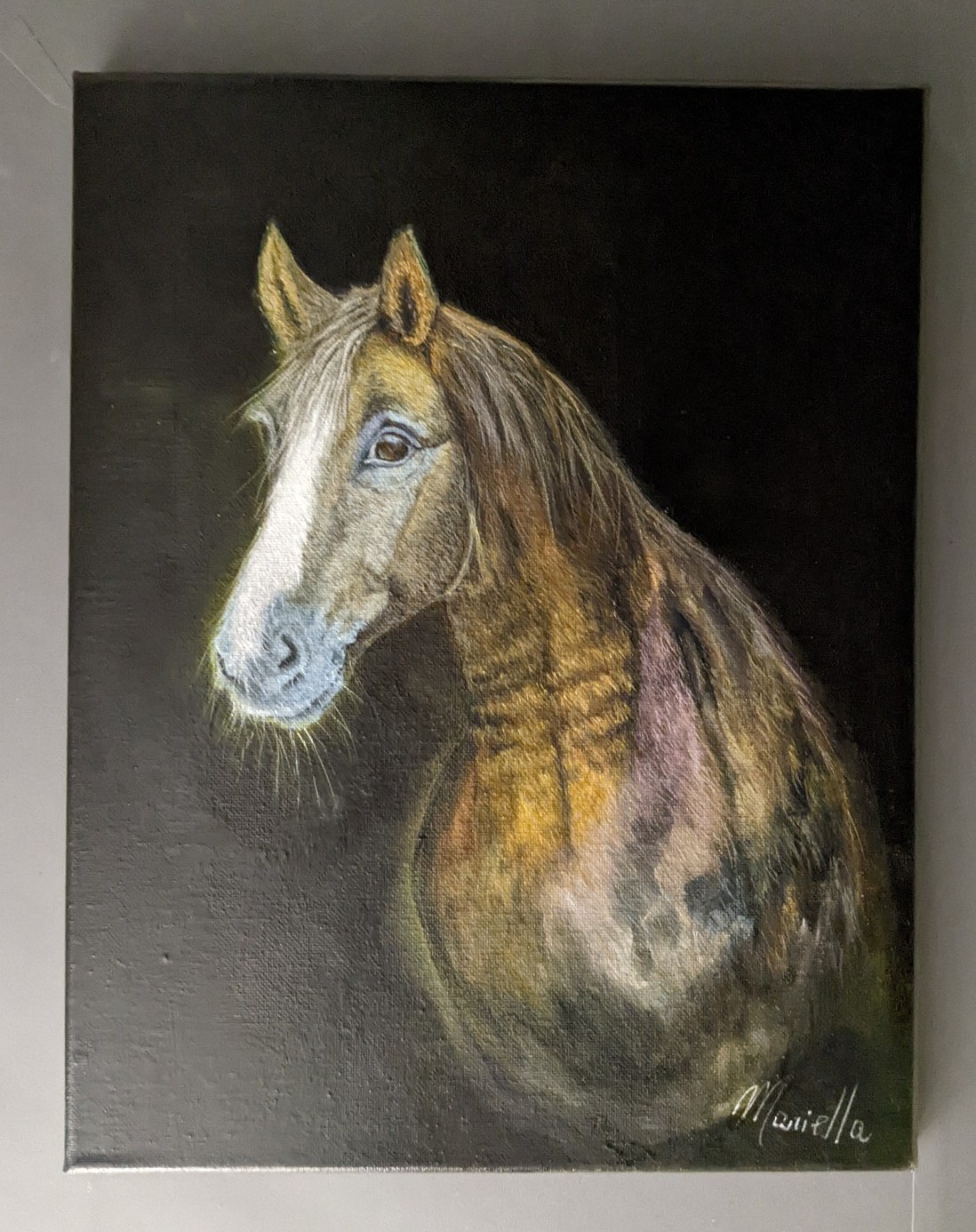 Oil Painting of Horse by Mariella -size 11 x 14 inches