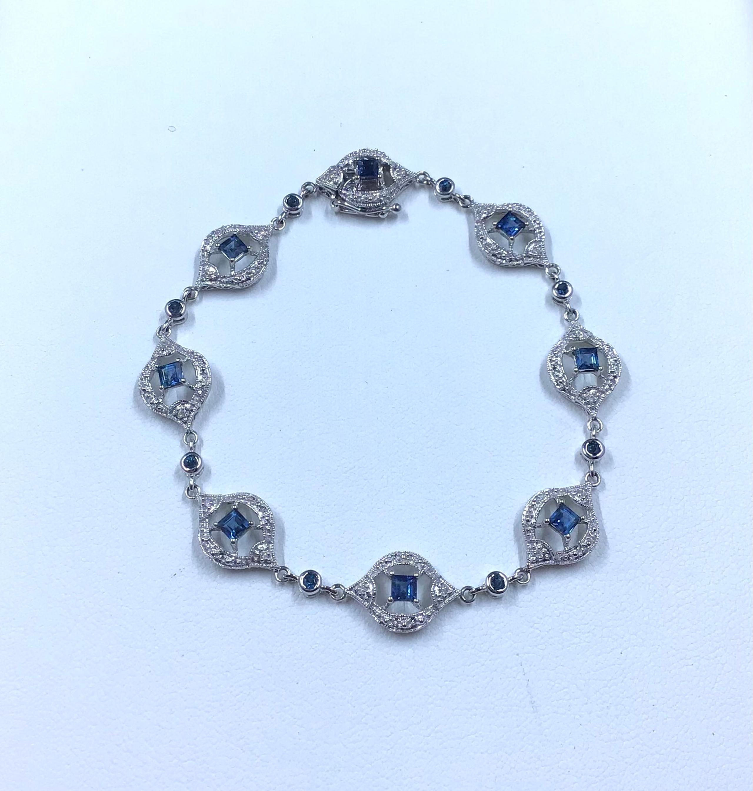 14K Victoria Weick Sapphire & Diamond Vintage-Style Bracelet