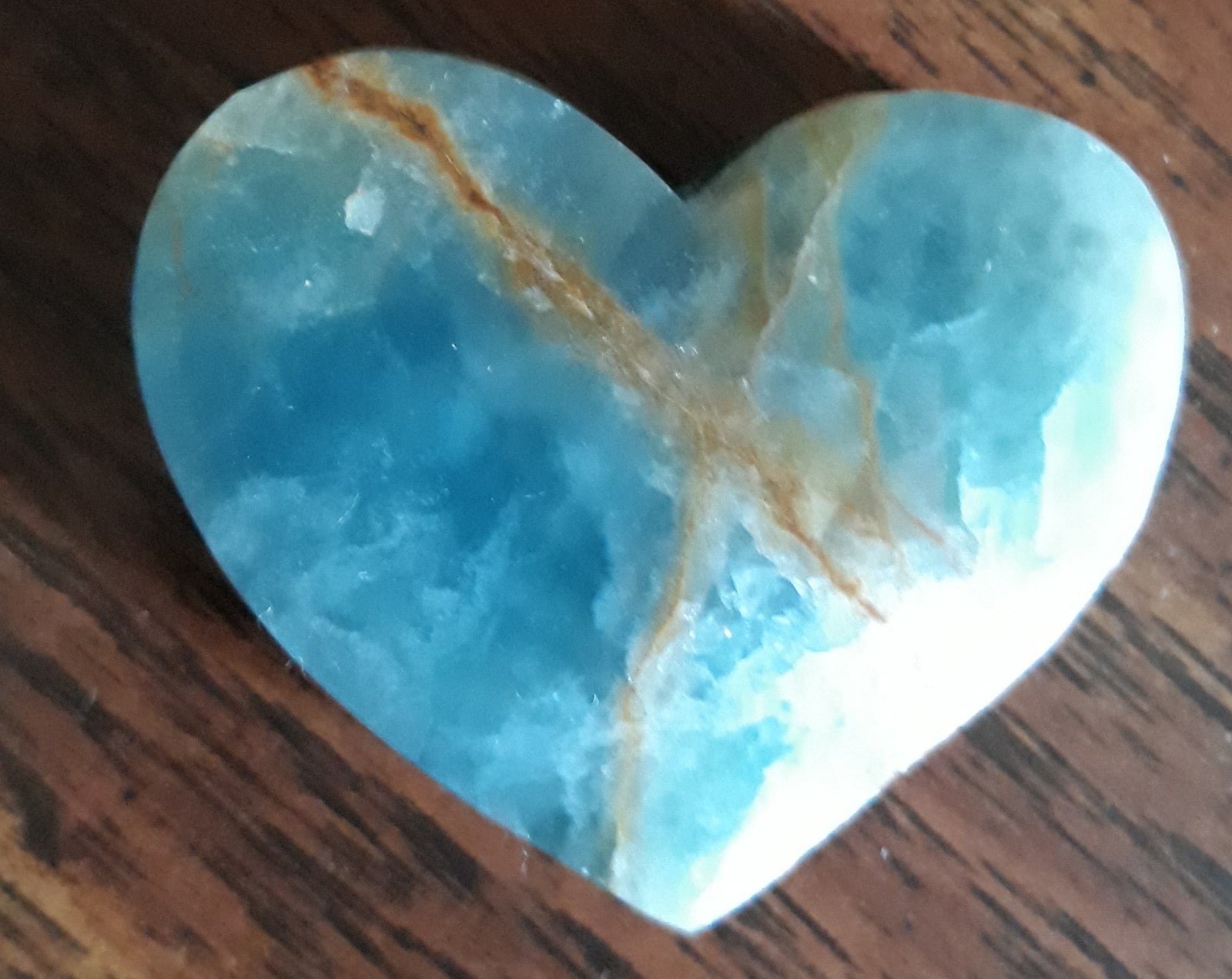 Natural Blue Onyx Heart Gemstone