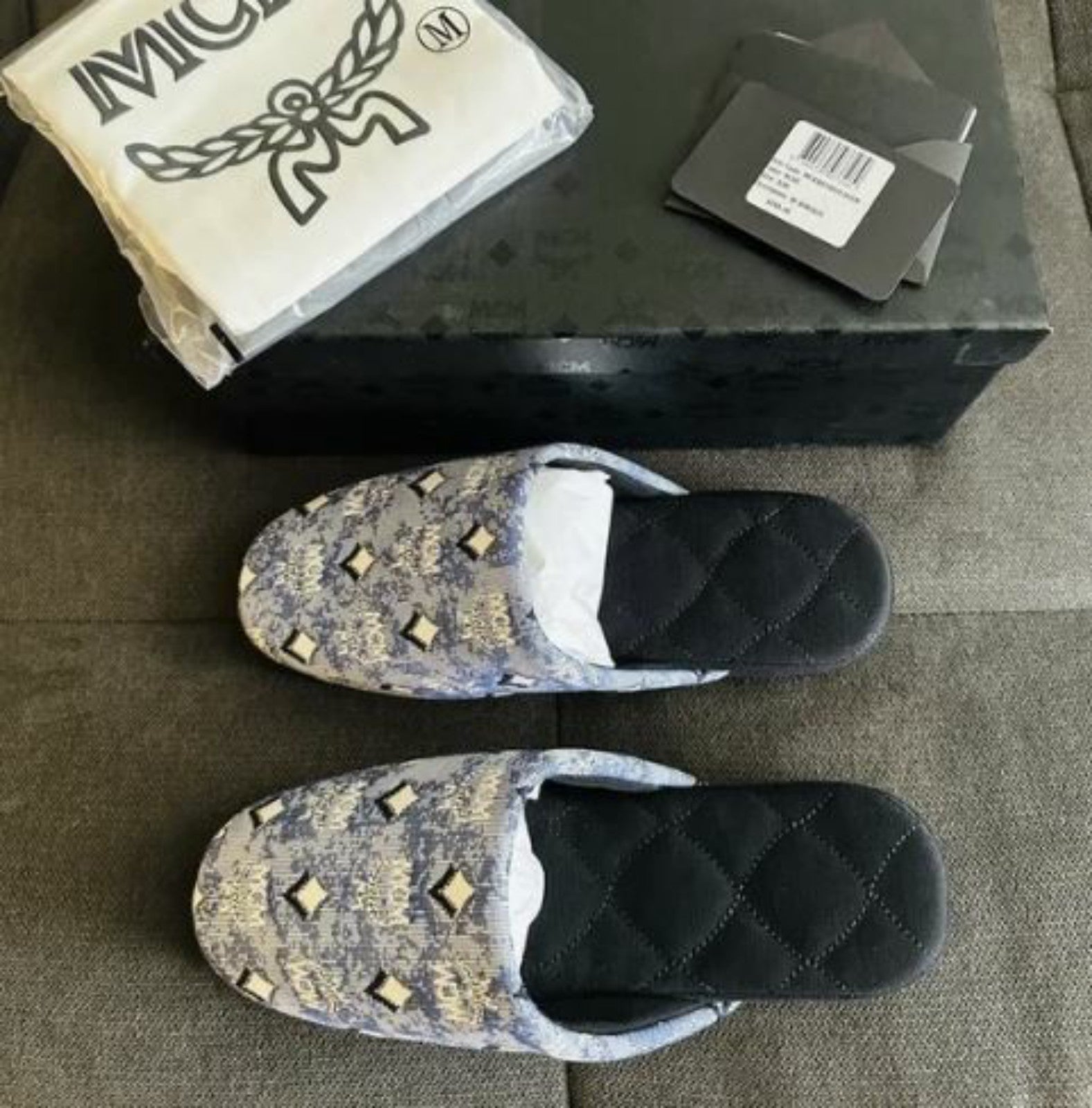 MCM - NWT Vintage Monogram Room Slippers Size Small-Medium 285 Retail