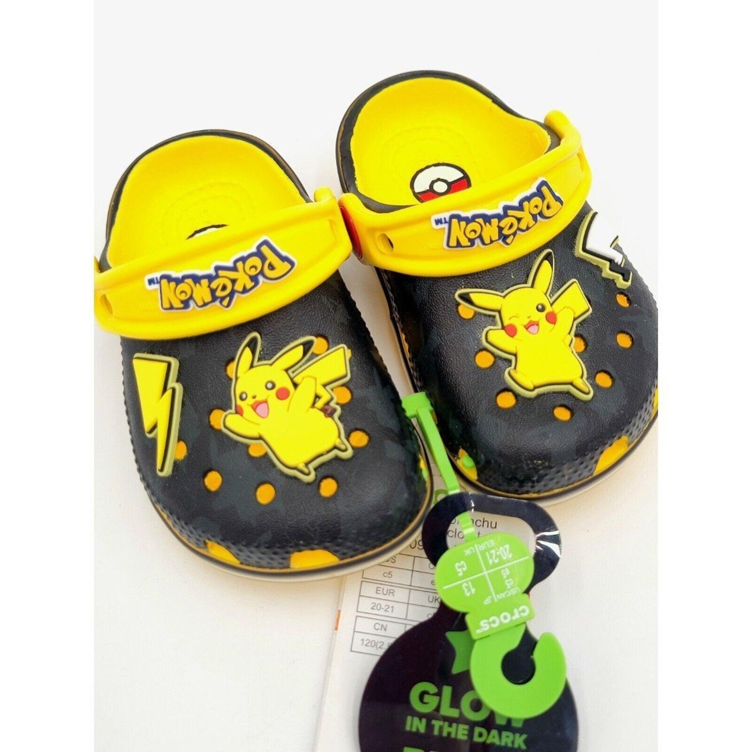 Size C5 Kids Toddler Crocs x Pokemon Pikachu Classic Clog Shoes