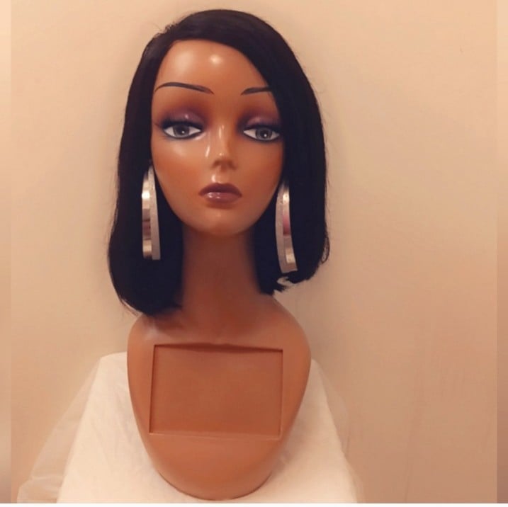 Short Bob Lace Front Human Hair Wig Lace Closure Pre Plucked Wig For Women