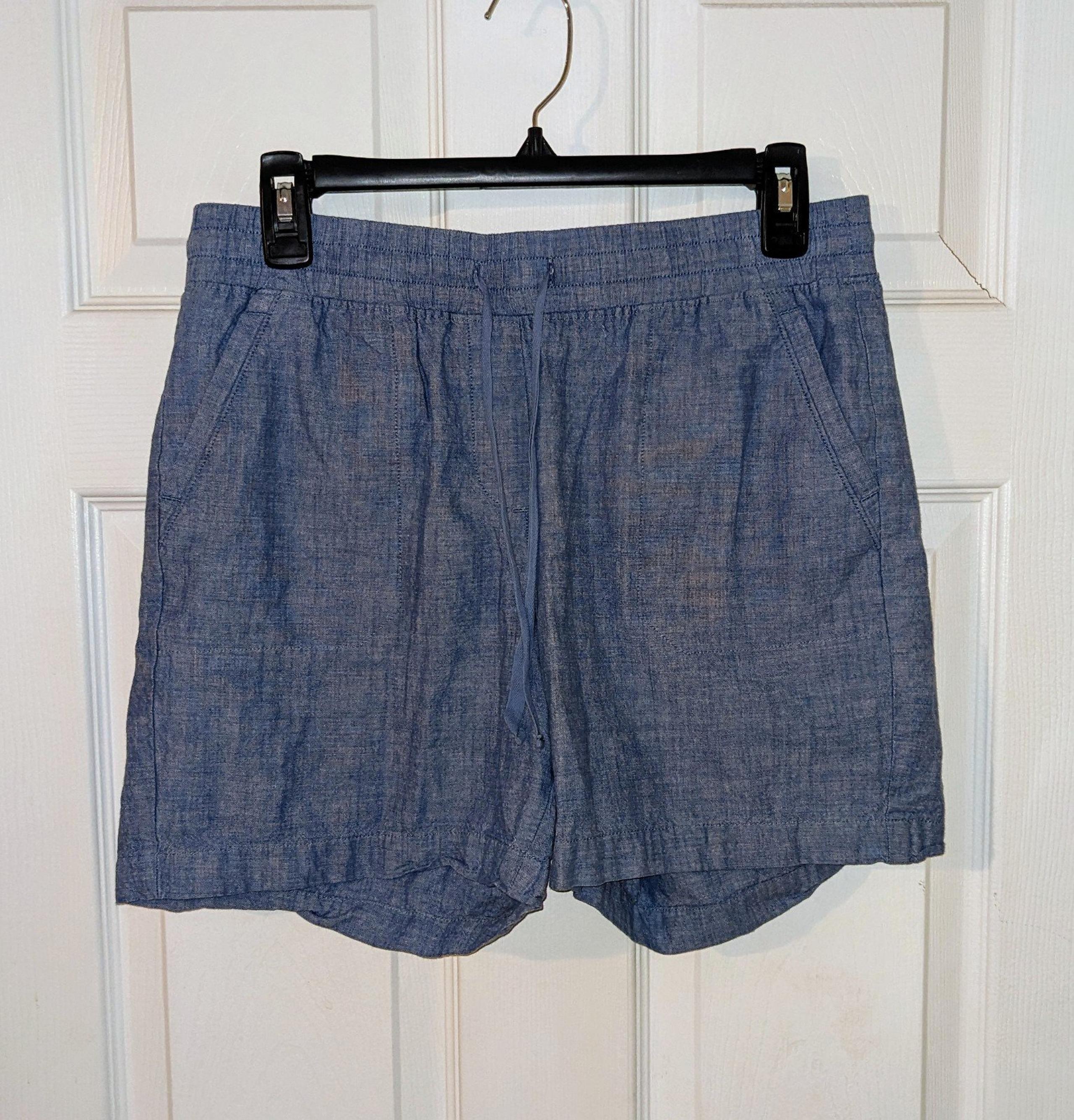 Talbots Womens Blue Casual Cotton Jean Color Drawstring Pull-on Shorts Size S