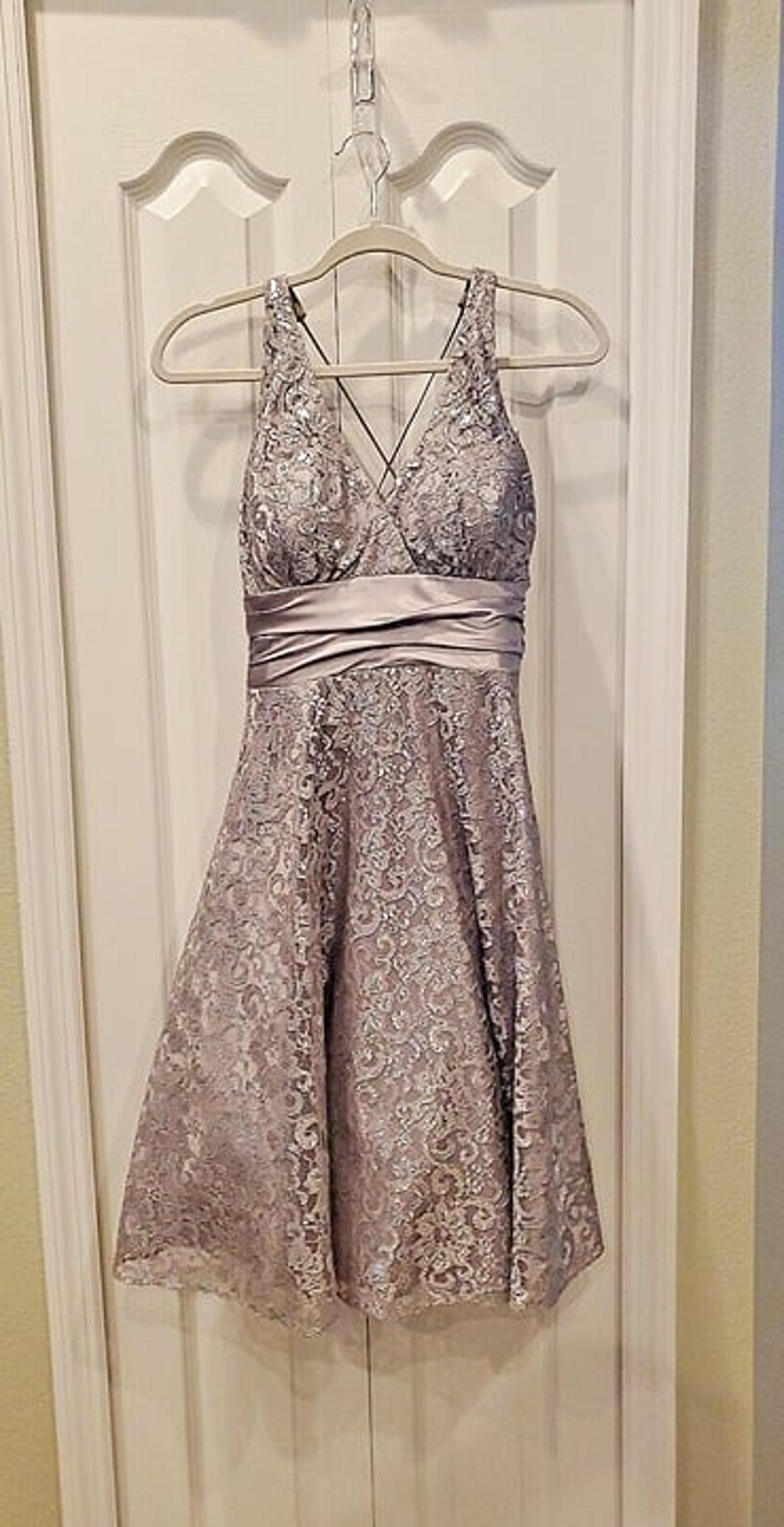 Dressy Betsy And Adam Taupe/Beige Lace Sleeveless Fit And Flare Dress ~ Size 4