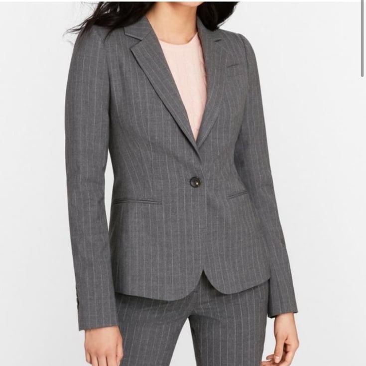 Brooks brothers gray pinstripe wool blazer 8p