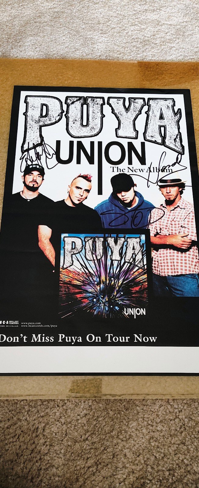 Rare Puya Union Tour Poster - Autographed by Band (2001)